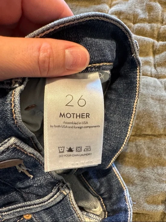 MOTHER Blue Frayed-Hem Flare Jeans - Picture 2 of 3